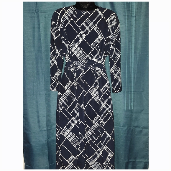 CATO | Navy Plaid Wrap Dress - Picture 3 of 4